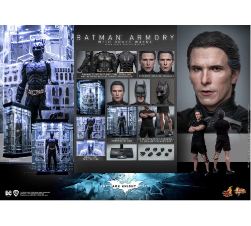 Фигурка Hot Toys MMS702 Dark Knight Rises - Batman Armory w Bruce Wayne Set 1/6