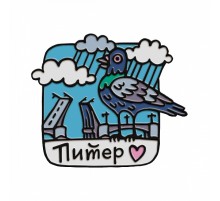 Металлический значок-пин Голубь-Питер