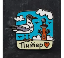 Металлический значок-пин Чайка-Питер