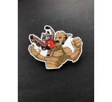 Деревянный значок «Грут и Реактивный Енот»