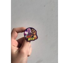 Деревянный значок «Танос (Bye, b#tch)»