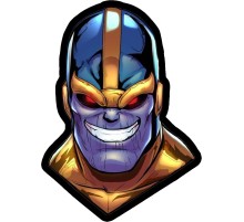 Деревянный значок «Танос улыбается»