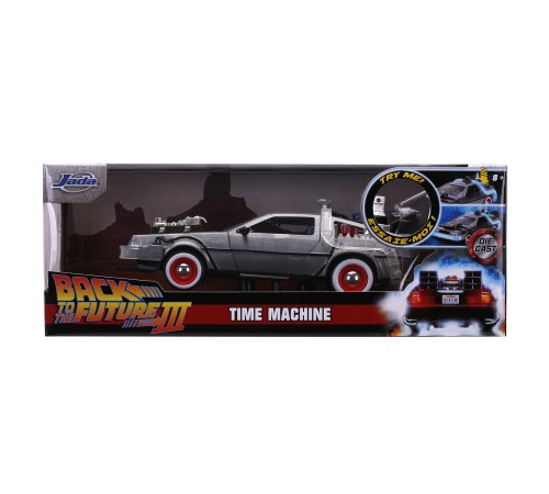 Модель Машинки Hollywood Rides Back to the Future 3 1:24 Time Machine Primer Brushed Raw Metal 32166