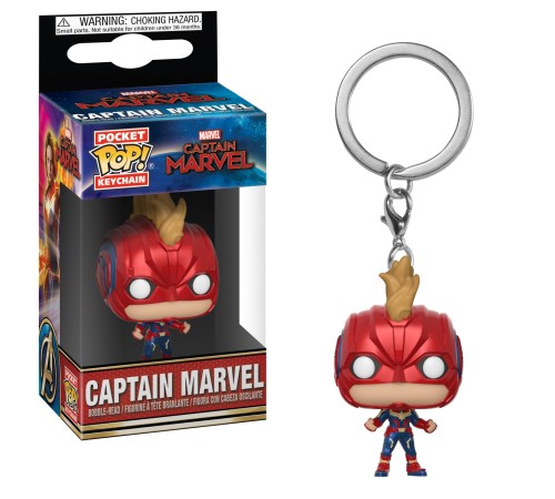 Брелок Funko POP! Keychain: Marvel: Captain Marvel: Captain Marvel (with Helmet) 36439-PDQ