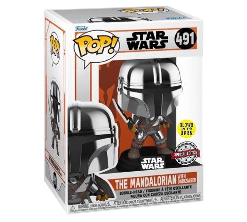 Фигурка Funko POP! Bobble Star Wars Mandalorian Mandalorian with Darksaber (GW/MT) (Exc) (491) 58797