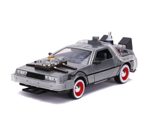 Модель Машинки Hollywood Rides Back to the Future 3 1:24 Time Machine Primer Brushed Raw Metal 32166