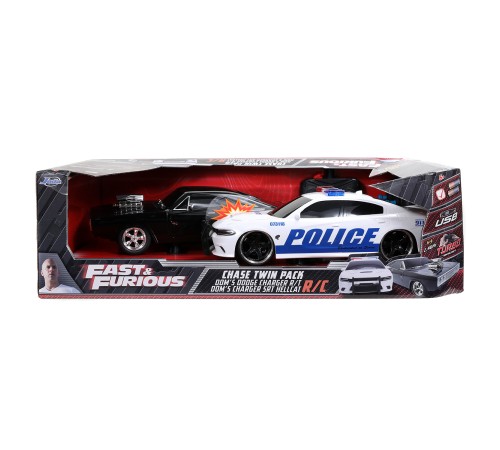 Набор Jada Toys Р/У Машинки Fast & Furious 1:16 Twin Pack RC 30726 2015 Dodge Charger 97584 1970 Dodge Charger (Street) 30725