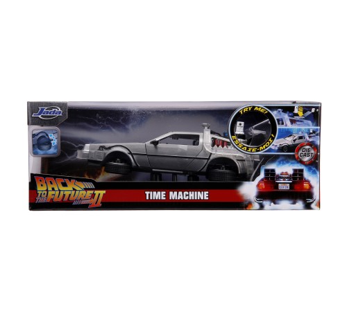 Модель Машинки Hollywood Rides Back to the Future 2 1:24 Time Machine Primer Brushed Raw Metal 31468