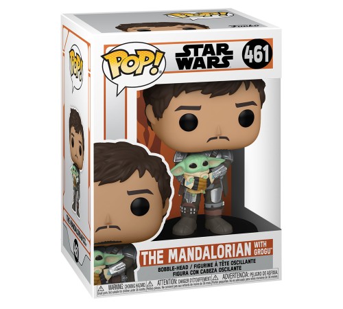 Фигурка Funko POP! Bobble Star Wars Mandalorian Mandalorian with Grogu 54525