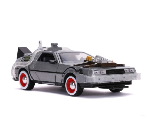 Модель Машинки Hollywood Rides Back to the Future 3 1:24 Time Machine Primer Brushed Raw Metal 32166