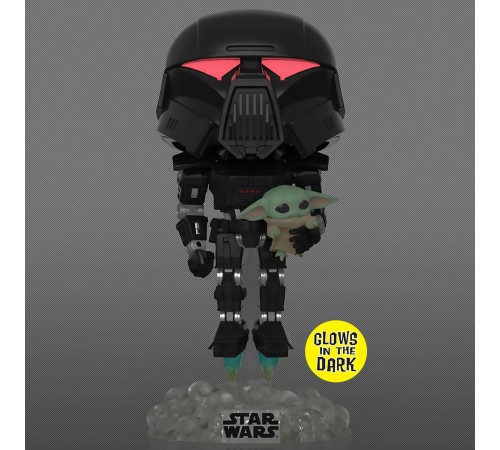 Фигурка Funko POP! Bobble Star Wars Mandalorian Dark Trooper With Grogu (GW) (Exc) (488) 58286