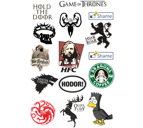 Лист стикеров Stickerlab - Game Of Thrones