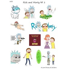 Лист стикеров HOS - Rick and Morty 1