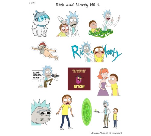 Лист стикеров HOS - Rick and Morty 1