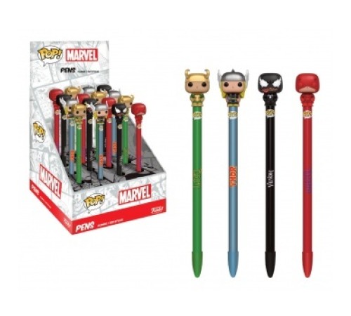 Ручка Funko POP! Pen Toppers: Marvel 2: Assorted 16pc PDQ (1шт.) 10999