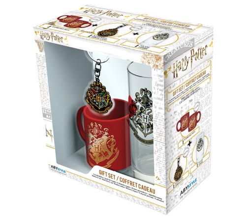 Набор подарочный Harry Potter Бокал 290ml+Брелок+Кружка 110ml Hogwarts ABYPCK154