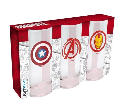 Бокал ABYstyle: MARVEL: Avengers Captain America & Iron Man набор 3шт. ABYVER071