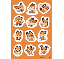 Лист стикеров «Fox MOON»