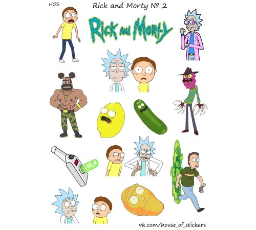 Лист стикеров HOS - Rick and Morty 2