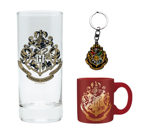 Набор подарочный Harry Potter Бокал 290ml+Брелок+Кружка 110ml Hogwarts ABYPCK154