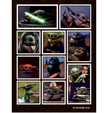 Лист стикеров Baby Yoda Meme