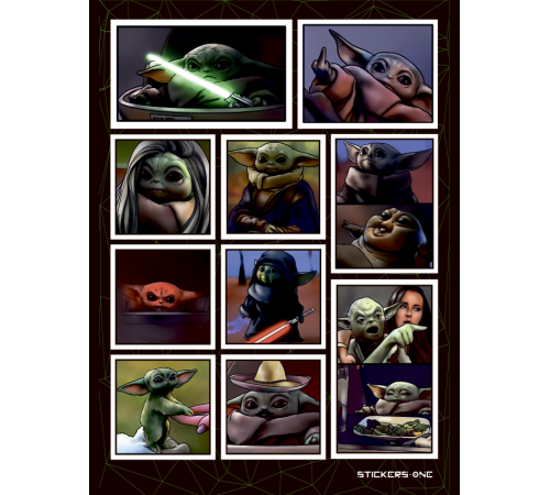 Лист стикеров Baby Yoda Meme