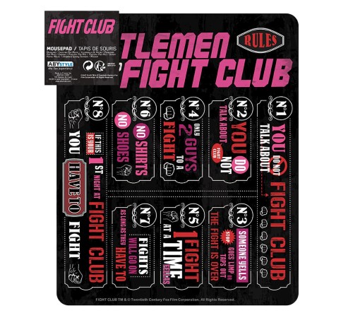 Коврик для мыши Fight Club Mousepad Fight Club Rules* ABYACC307