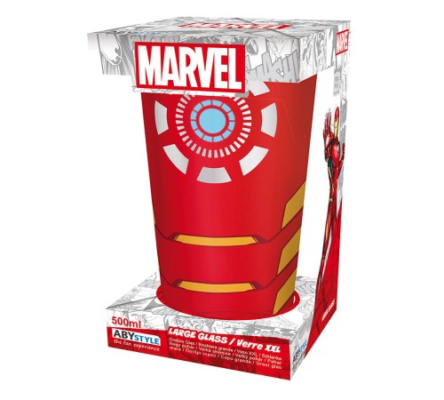 Бокал стеклянный Marvel Large Glass XXL 400 ml Iron Man box x2 ABYVER136