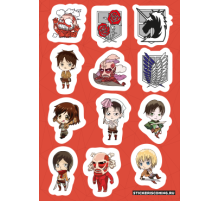 Лист стикеров «ATTACK ON TITAN»