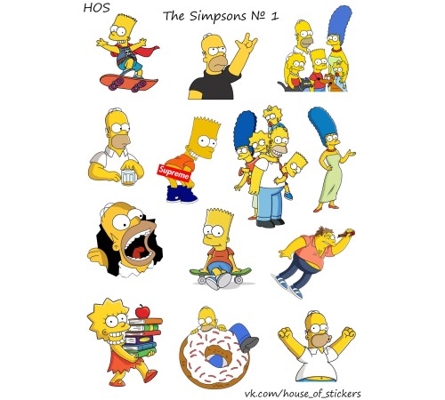 Лист стикеров HOS - The Simpsons 1