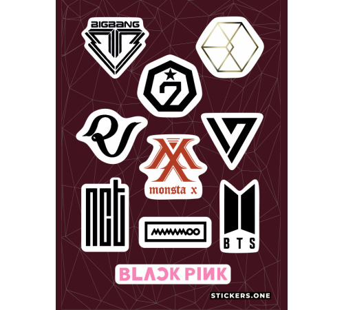 Лист стикеров «K-POP Logos»