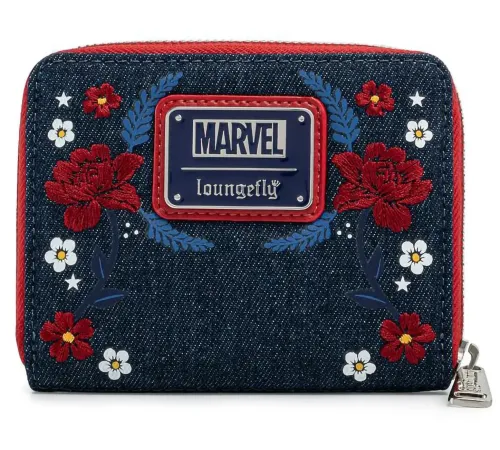 Кошелек Loungefly Marvel Captain America 80th Anniversary Floral Sheild Zip Around Wallet MVWA0157