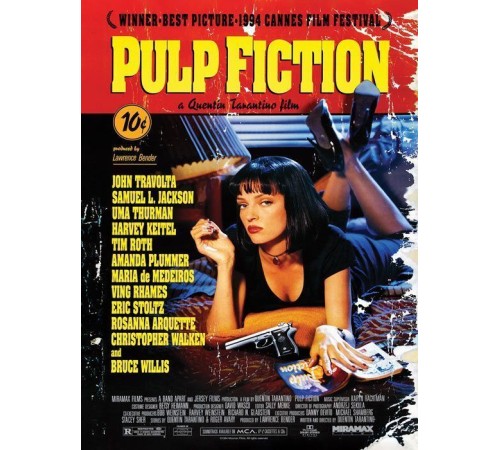 Постер для интерьера на стену (30х40 см). Кино Криминальное Чтиво (Pulp Fiction)