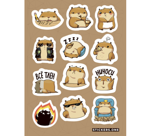 Лист стикеров Stickers-One - Hamster Senya