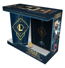 Набор подарочный League Of Legends Hextech logo Бокал 400ml + значок + Записная книжка ABYPCK215