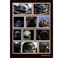 Лист стикеров Baby Yoda #2