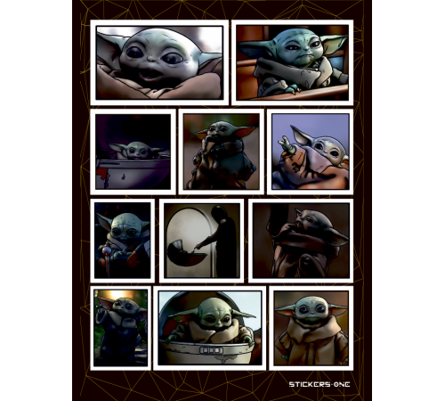 Лист стикеров Baby Yoda #2