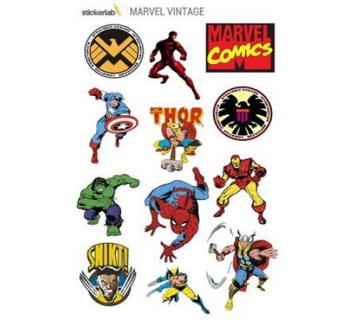 Лист стикеров Stickerlab - Marvel Vintage