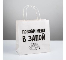 Пакет подарочный «Позови меня», 22 × 22 × 11 см