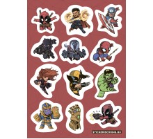 Лист стикеров «Марвел #3»