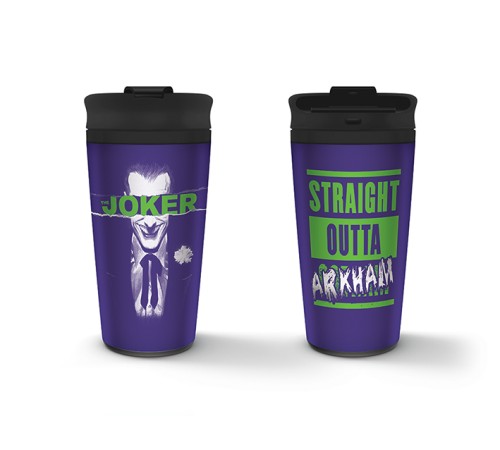 Кружка Pyramid: DC: The Joker (Straight Outta Arkham) Metal Travel Mugs MTM25370