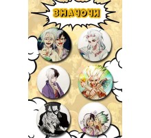 Набор значков аниме Доктор Стоун