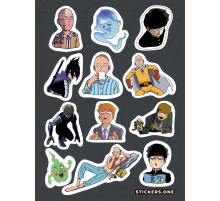 Лист стикеров «One Punch Man/Mob Psycho 100»
