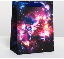 Пакет подарочный вертикальный «Космос», MS 18 х 23 × 10 см