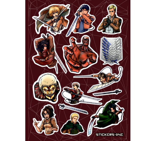 Лист стикеров Stickers-One - ATTACK ON TITAN #2