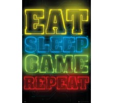 Постер Eat Sleap Game Repeat А1 № 193