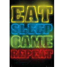 Постер Eat Sleap Game Repeat А1 № 193