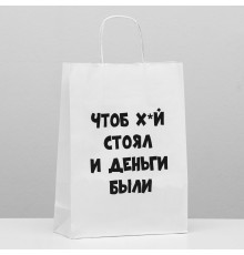 Пакет подарочный с приколами «Чтоб деньги были», 24 х 10 х 33 см
