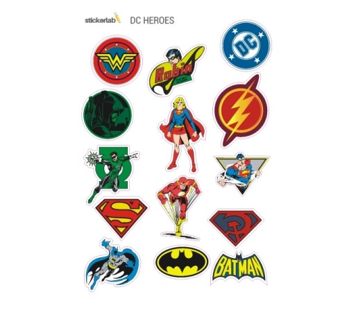 Лист стикеров Stickerlab - DC Heroes