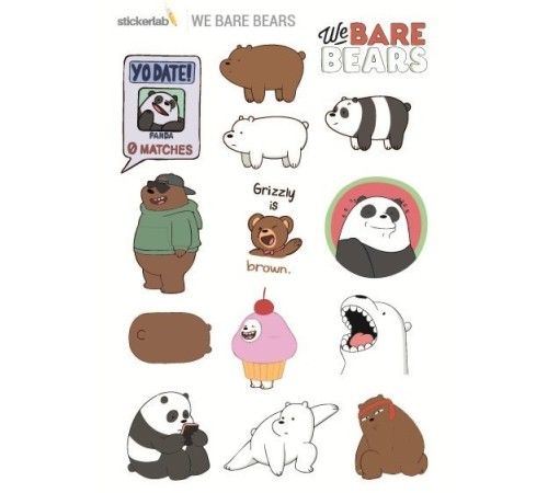 Лист стикеров Stickerlab - We Bare Bears